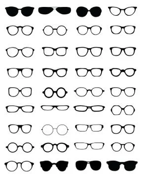 Silhouettes of eyeglasses Stock Illustration