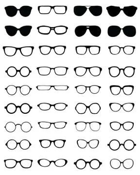 Silhouettes of eyeglasses Stock Illustration