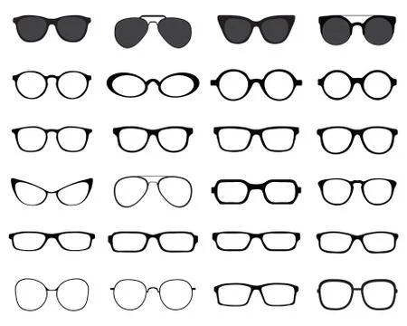 Silhouettes of eyeglasses Stock Illustration