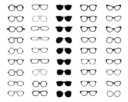 Silhouettes of eyeglasses Stock Illustration