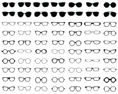 Silhouettes of eyeglasses Stock Illustration