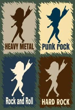 Silhouettes of fans Stock Illustration
