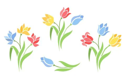 Silhouettes of flowers. Stock Illustration