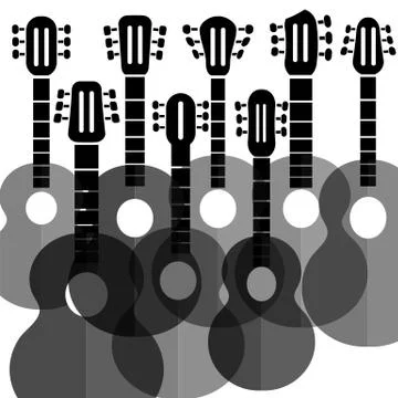 Silhouettes Guitars 库存插图