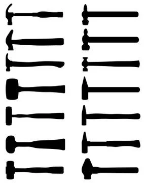 Silhouettes of hammer Illustrazione stock