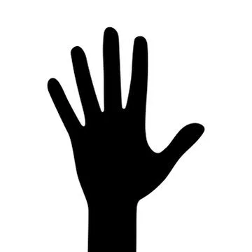 Silhouettes of hand isolated on a white background. Vector flat illustration Illustrazione stock