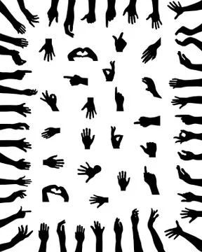 Silhouettes of hands 2 Stock Illustration