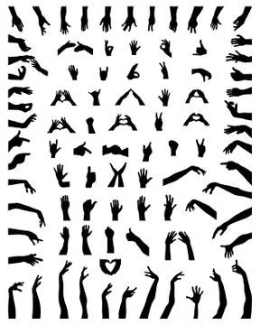 Silhouettes of hands Stock Illustration