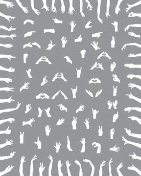 Silhouettes of hands Stock Illustration