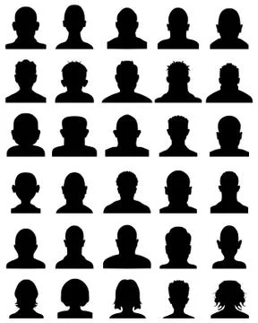 Silhouettes of heads Stock Illustration