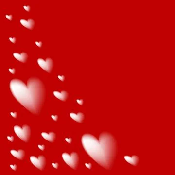 Silhouettes of hearts on a red background Stock Illustration