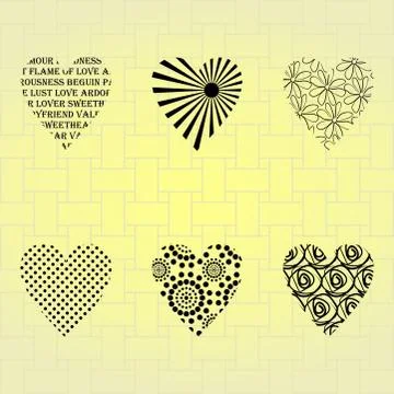 Silhouettes of hearts on a wicker background 스톡 일러스트