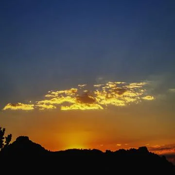 Silhouettes of hills at sunset, Ruby Crest National Recreation Trail, Elko, Foto stock