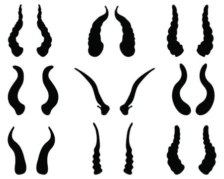 Silhouettes horns of dragon Stock Illustration