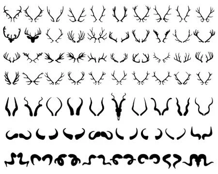 Silhouettes of horns Stock Illustration