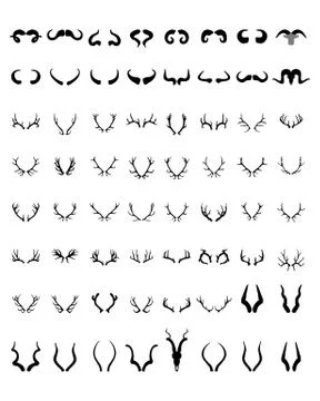 Silhouettes of horns Stock Illustration