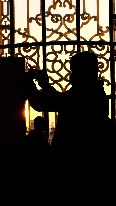 Silhouettes Inside Mosque Stock Footage 296602351