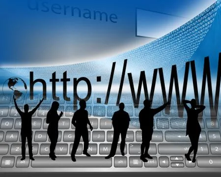 Silhouettes on the internet 库存插图