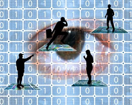 Silhouettes in the internet space イラスト素材