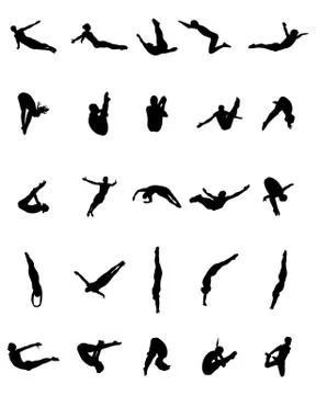 Silhouettes of jumping Stock Illustration