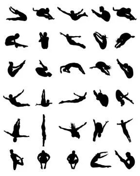 Silhouettes of jumping Stock Illustration