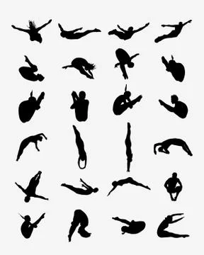 Silhouettes of jumping Stock Illustration
