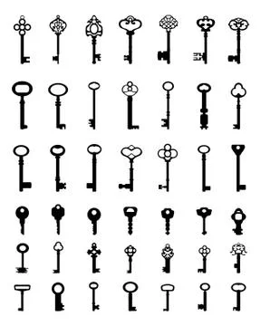 Silhouettes of keys Stock Illustration