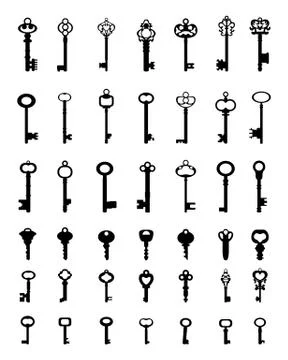 Silhouettes of keys Stock Illustration
