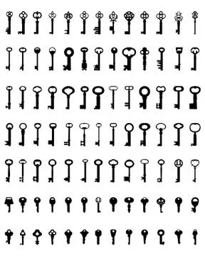 Silhouettes of keys Stock Illustration