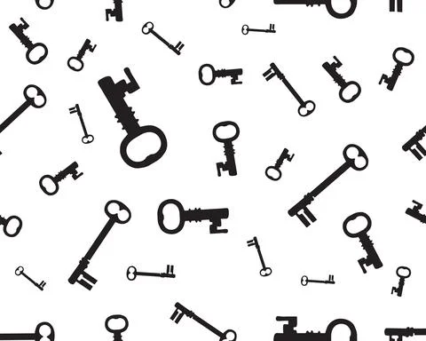Silhouettes of keys, Seamless Stock Illustration