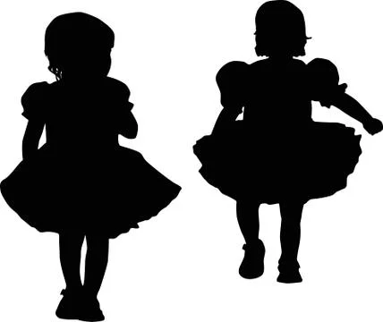 Silhouettes of kids Stock Illustration