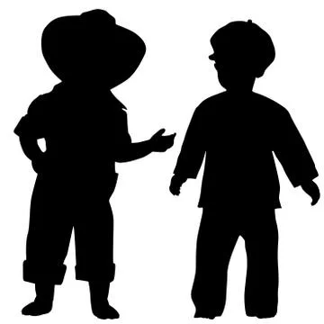 Silhouettes of kids Stock Illustration