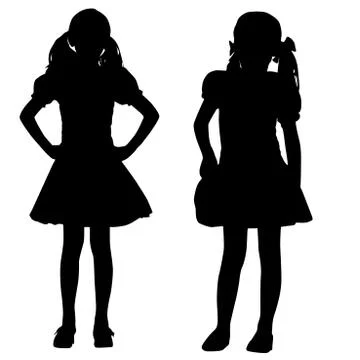 Silhouettes of kids Stock Illustration