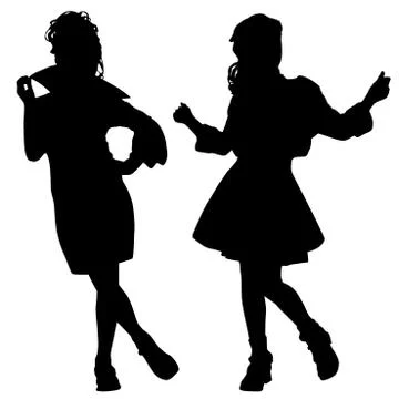 Silhouettes of kids Stock Illustration