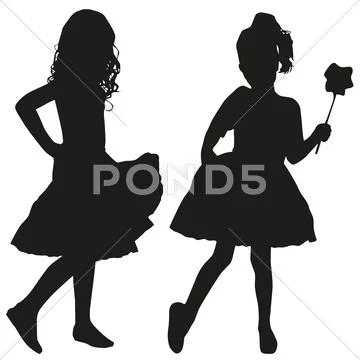 Silhouettes of kids Stock Illustration