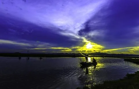 Silhouettes landscape Stock Photos