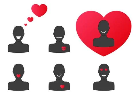Silhouettes in love Stock Illustration