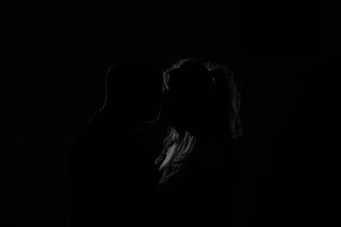 Silhouettes of lovers Fotos de archivo