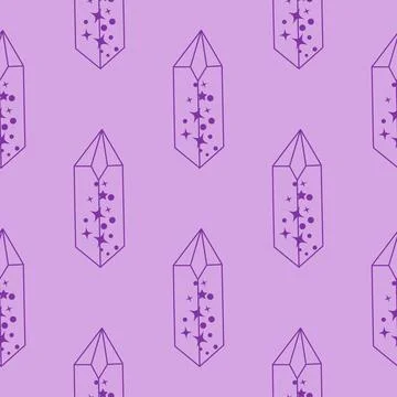 Silhouettes Magic symbols seamless pattern, with magical elements such as s.. Illustrazione stock