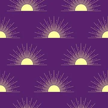 Silhouettes Magic symbols seamless pattern, with magical elements such as s.. イラスト素材