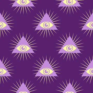 Silhouettes Magic symbols seamless pattern, with magical elements such as s.. Stock Illustration