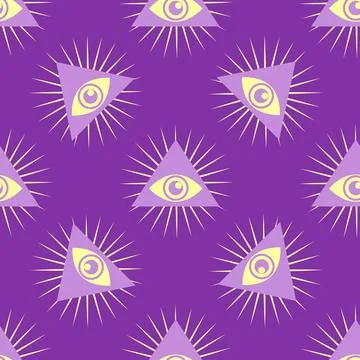 Silhouettes Magic symbols seamless pattern, with magical elements such as s.. Stockillustratie