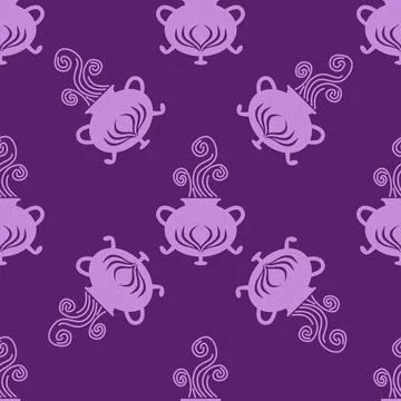 Silhouettes Magic symbols seamless pattern, with magical elements such as s.. 库存插图