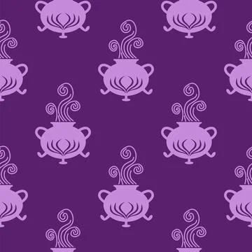 Silhouettes Magic symbols seamless pattern, with magical elements such as s.. Stockillustratie
