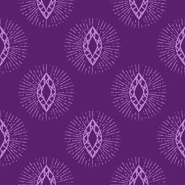 Silhouettes Magic symbols seamless pattern, with magical elements such as s.. Stockillustratie