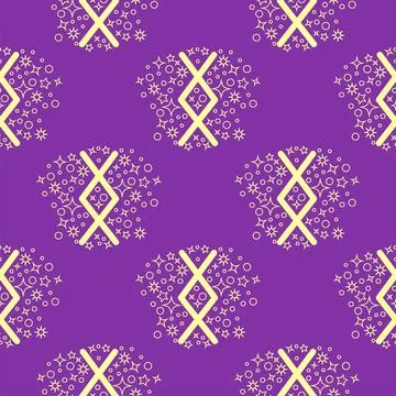 Silhouettes Magic symbols seamless pattern, with magical elements such as s.. Stock Illustration