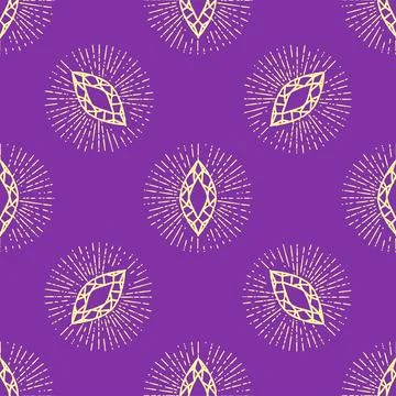 Silhouettes Magic symbols seamless pattern, with magical elements such as s.. Illustrazione stock