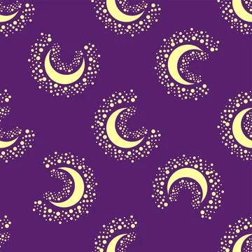 Silhouettes Magic symbols seamless pattern, with magical elements such as s.. Stock Illustration