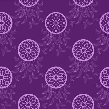 Silhouettes Magic symbols seamless pattern, with magical elements such as s.. Stock Illustration