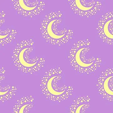 Silhouettes Magic symbols seamless pattern, with magical elements such as s.. Illustrazione stock
